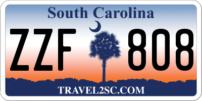 SC license plate ZZF808