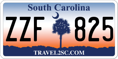 SC license plate ZZF825