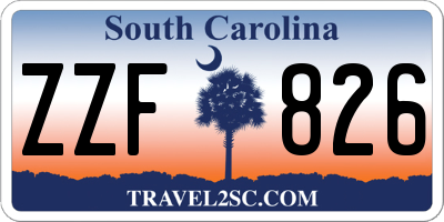 SC license plate ZZF826