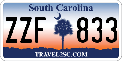 SC license plate ZZF833