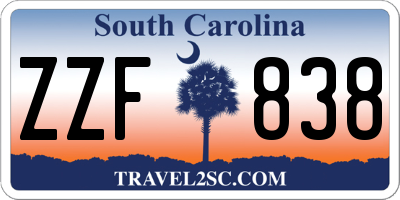 SC license plate ZZF838