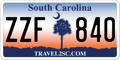 SC license plate ZZF840