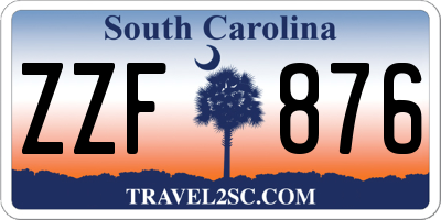 SC license plate ZZF876