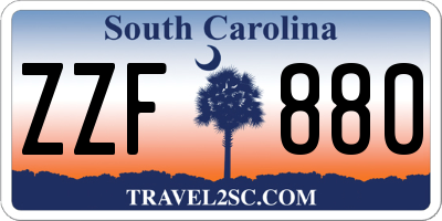 SC license plate ZZF880