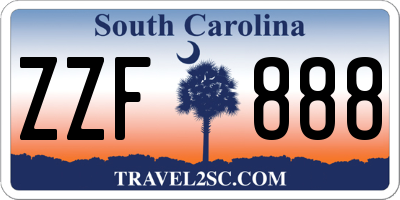 SC license plate ZZF888