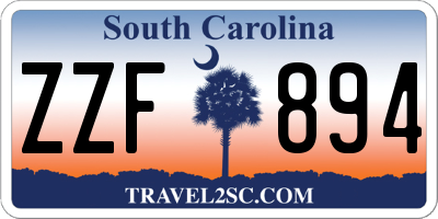 SC license plate ZZF894