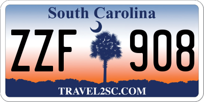 SC license plate ZZF908