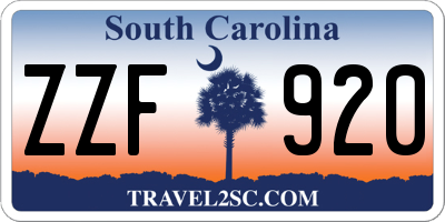 SC license plate ZZF920