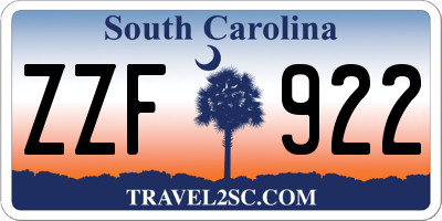 SC license plate ZZF922