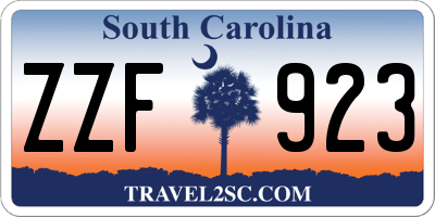 SC license plate ZZF923