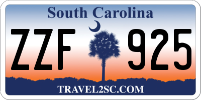 SC license plate ZZF925