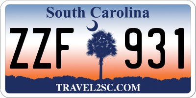 SC license plate ZZF931