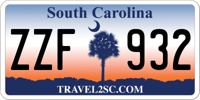 SC license plate ZZF932