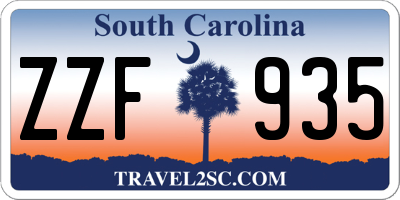 SC license plate ZZF935