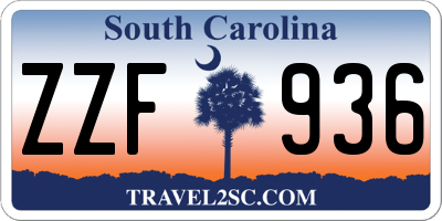 SC license plate ZZF936