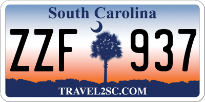 SC license plate ZZF937