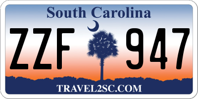 SC license plate ZZF947