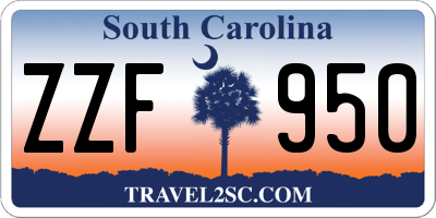 SC license plate ZZF950