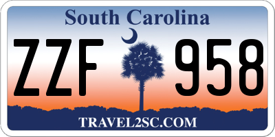 SC license plate ZZF958