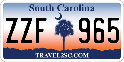 SC license plate ZZF965