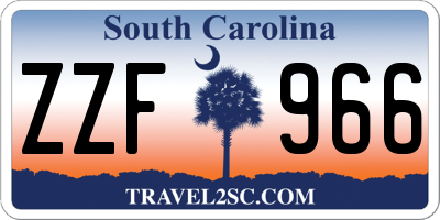 SC license plate ZZF966