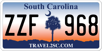 SC license plate ZZF968