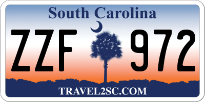 SC license plate ZZF972