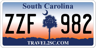 SC license plate ZZF982