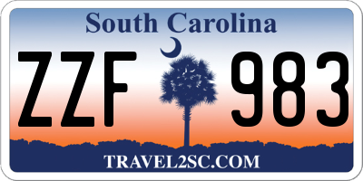 SC license plate ZZF983