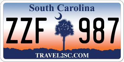 SC license plate ZZF987