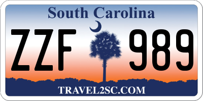 SC license plate ZZF989