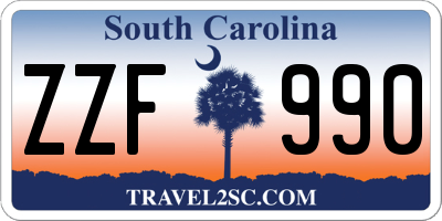 SC license plate ZZF990