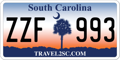 SC license plate ZZF993