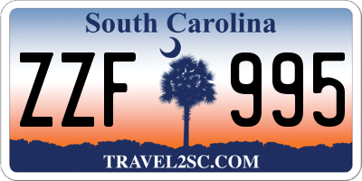 SC license plate ZZF995