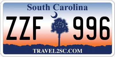 SC license plate ZZF996