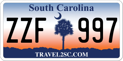 SC license plate ZZF997