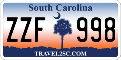 SC license plate ZZF998