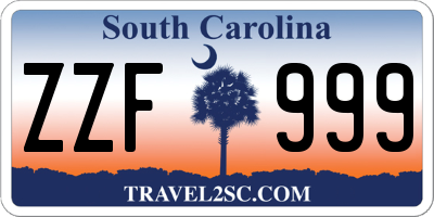 SC license plate ZZF999