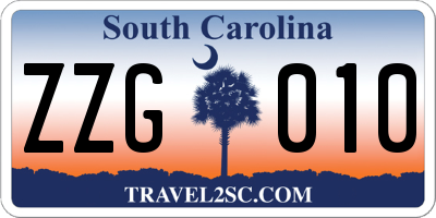 SC license plate ZZG010