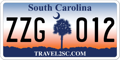 SC license plate ZZG012