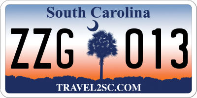 SC license plate ZZG013