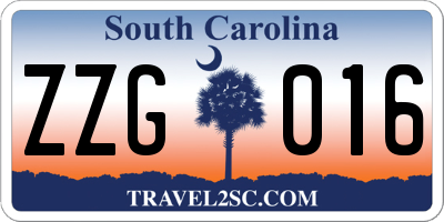 SC license plate ZZG016