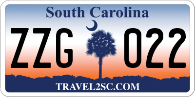 SC license plate ZZG022