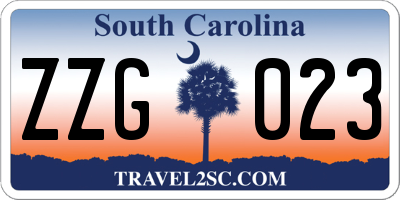 SC license plate ZZG023