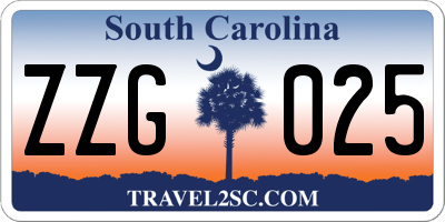 SC license plate ZZG025