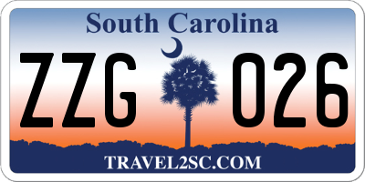 SC license plate ZZG026