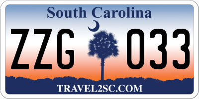 SC license plate ZZG033