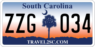 SC license plate ZZG034