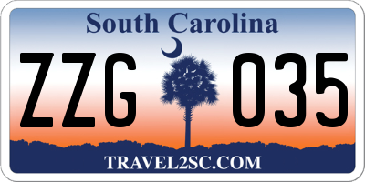 SC license plate ZZG035