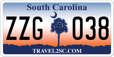 SC license plate ZZG038